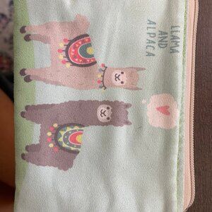 Llama pencil bag/make up carrier